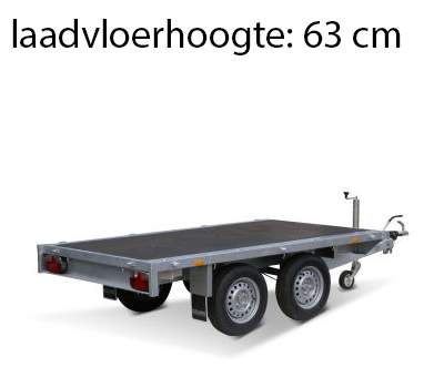 Eduard Geremde Eduard plateauwagen - 256x150 cm - 2700 kg bruto laadvermogen - 63 cm laadvloerhoogte - vlak - tandemasser