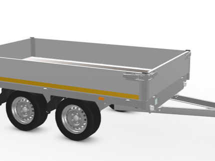 Eduard Geremde Eduard plateauwagen - 256x150 cm - 750 kg bruto laadvermogen - 63 cm laadvloerhoogte - 30 cm borden - tandemasser