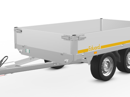 Eduard Geremde Eduard plateauwagen - 256x150 cm - 750 kg bruto laadvermogen - 63 cm laadvloerhoogte - 30 cm borden - tandemasser