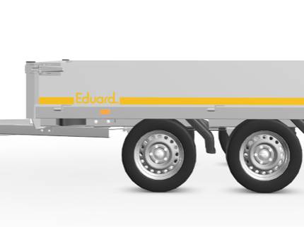 Eduard Geremde Eduard plateauwagen - 256x150 cm - 750 kg bruto laadvermogen - 63 cm laadvloerhoogte - 30 cm borden - tandemasser