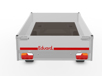 Eduard Geremde Eduard plateauwagen - 256x150 cm - 750 kg bruto laadvermogen - 63 cm laadvloerhoogte - 30 cm borden - tandemasser