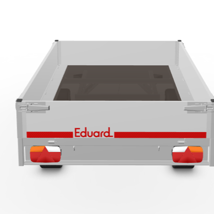 Eduard Geremde Eduard plateauwagen - 256x150 cm - 750 kg bruto laadvermogen - 63 cm laadvloerhoogte - 30 cm borden - tandemasser