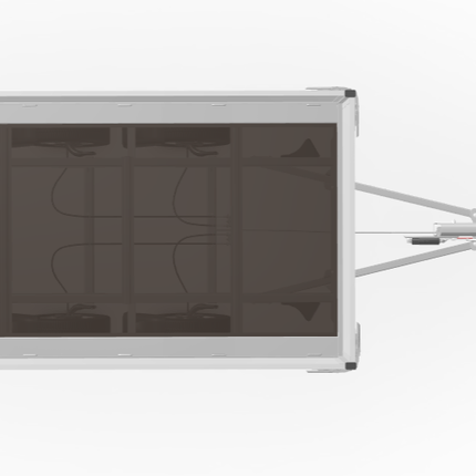 Eduard Geremde Eduard plateauwagen - 256x150 cm - 750 kg bruto laadvermogen - 63 cm laadvloerhoogte - 30 cm borden - tandemasser