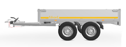 Eduard Geremde Eduard plateauwagen - 256x150 cm - 750 kg bruto laadvermogen - 72 cm laadvloerhoogte - 30 cm borden - tandemasser