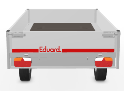 Eduard Geremde Eduard plateauwagen - 256x150 cm - 750 kg bruto laadvermogen - 72 cm laadvloerhoogte - 30 cm borden - tandemasser