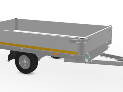 Eduard Geremde Eduard plateauwagen - 256x150 cm - 750 kg bruto laadvermogen - 56 cm laadvloerhoogte - 30 cm borden