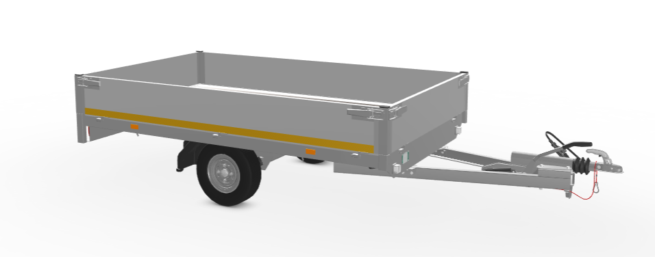 Eduard Geremde Eduard plateauwagen - 256x150 cm - 750 kg bruto laadvermogen - 56 cm laadvloerhoogte - 30 cm borden
