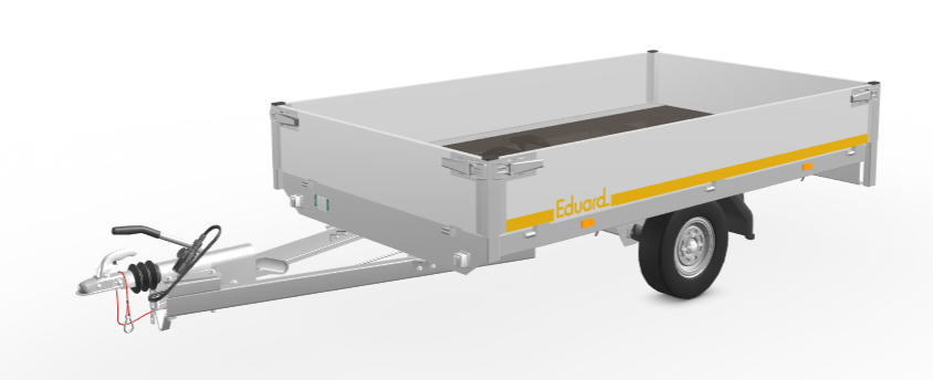 Eduard Geremde Eduard plateauwagen - 256x150 cm - 750 kg bruto laadvermogen - 56 cm laadvloerhoogte - 30 cm borden