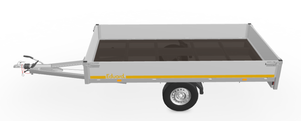Eduard Geremde Eduard plateauwagen - 310x160 cm - 1000 kg bruto laadvermogen - 72 cm laadvloerhoogte - 30 cm borden