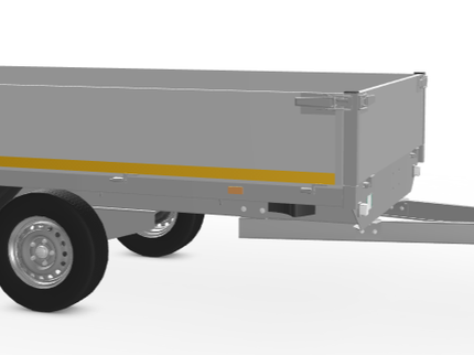 Eduard Geremde Eduard plateauwagen - 310x160 cm - 1350 kg bruto laadvermogen - 72 cm laadvloerhoogte - 40 cm borden