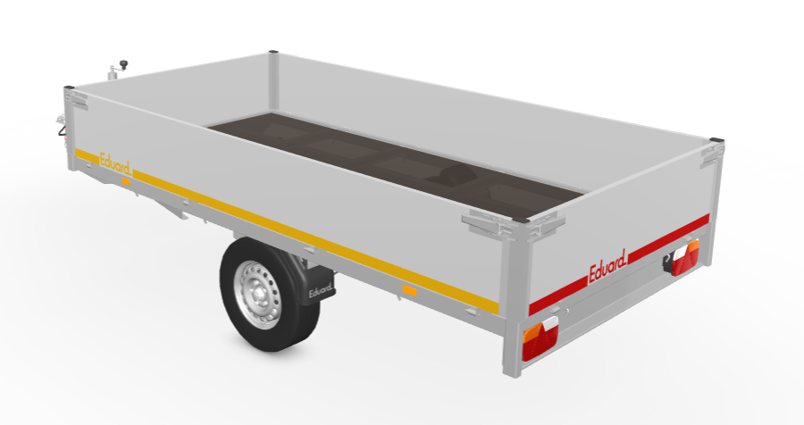 Eduard Geremde Eduard plateauwagen - 310x160 cm - 1350 kg bruto laadvermogen - 72 cm laadvloerhoogte - 40 cm borden
