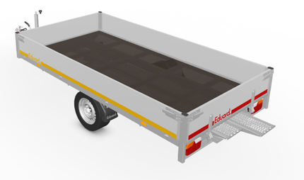 Eduard Geremde Eduard plateauwagen - 310x160 cm - 1500 kg bruto laadvermogen - 63 cm laadvloerhoogte - 30 cm borden - inclusief oprijplaten