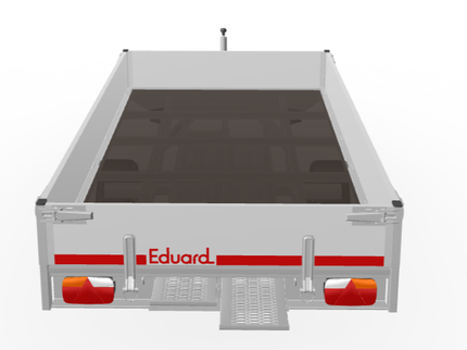 Eduard Geremde Eduard plateauwagen - 310x160 cm - 1500 kg bruto laadvermogen - 63 cm laadvloerhoogte - 30 cm borden - inclusief oprijplaten