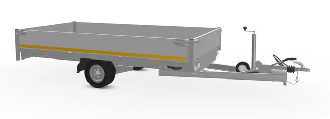 Eduard Geremde Eduard plateauwagen - 310x160 cm - 1500 kg bruto laadvermogen - 63 cm laadvloerhoogte - 30 cm borden