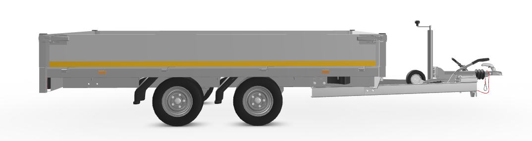 Eduard Geremde Eduard plateauwagen - 310x160 cm - 2000 kg bruto laadvermogen - 56 cm laadvloerhoogte - 30 cm borden - tandemasser