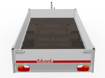 Eduard Geremde Eduard plateauwagen - 310x160 cm - 2000 kg bruto laadvermogen - 56 cm laadvloerhoogte - 30 cm borden - tandemasser