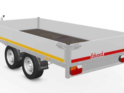Eduard Geremde Eduard plateauwagen - 310x160 cm - 2000 kg bruto laadvermogen - 63 cm laadvloerhoogte - 30 cm borden