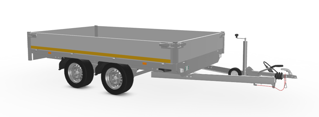 Eduard Geremde Eduard plateauwagen - 310x160 cm - 2000 kg bruto laadvermogen - 72 cm laadvloerhoogte - 30 cm borden