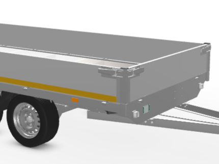 Eduard Geremde Eduard plateauwagen - 310x160 cm - 750 kg bruto laadvermogen - 63 cm laadvloerhoogte - 30 cm borden