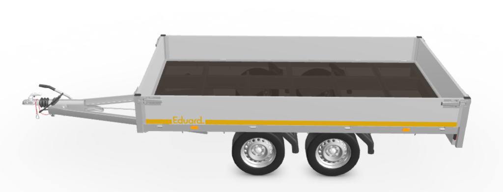 Eduard Geremde Eduard plateauwagen - 310x160 cm - 750 kg bruto laadvermogen - 63 cm laadvloerhoogte - 30 cm borden
