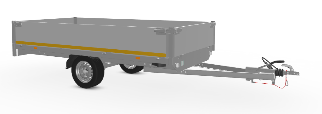 Eduard Geremde Eduard plateauwagen - 310x160 cm - 750 kg bruto laadvermogen  - 63 cm laadvloerhoogte  - 40 cm borden