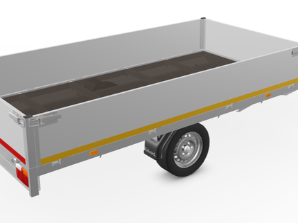 Eduard Geremde Eduard plateauwagen - 310x160 cm - 750 kg bruto laadvermogen  - 63 cm laadvloerhoogte  - 40 cm borden