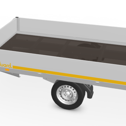 Eduard Geremde Eduard plateauwagen - 310x180 cm - 1500 kg bruto laadvermogen - 63 cm laadvloerhoogte - 30 cm borden