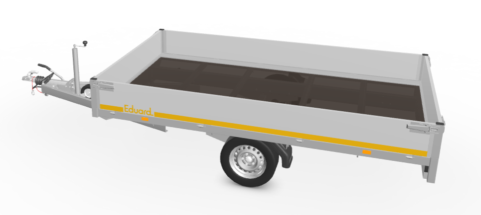 Eduard Geremde Eduard plateauwagen - 310x180 cm - 1500 kg bruto laadvermogen - 63 cm laadvloerhoogte - 30 cm borden