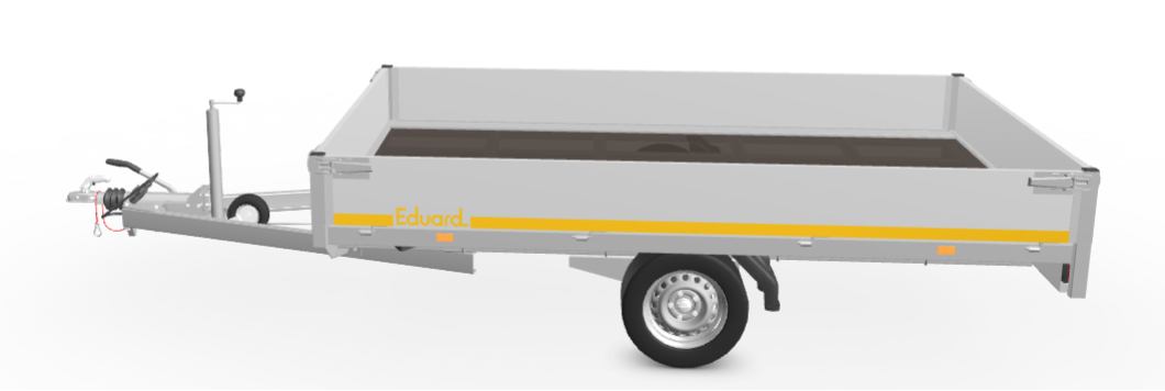 Eduard Geremde Eduard plateauwagen - 310x180 cm - 1800 kg bruto laadvermogen - 63 cm laadvloerhoogte - 30 cm borden