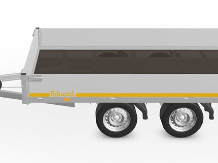 Eduard Geremde Eduard plateauwagen - 310x180 cm - 2000 kg bruto laadvermogen - 63 cm laadvloerhoogte - 30 cm borden - inclusief oprijplaten