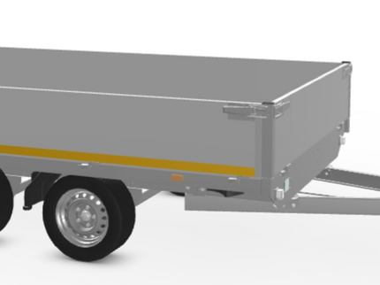 Eduard Geremde Eduard plateauwagen - 310x180 cm - 2000 kg bruto laadvermogen - 63 cm laadvloerhoogte - 40 cm borden