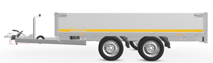 Eduard Geremde Eduard plateauwagen - 310x180 cm - 2000 kg bruto laadvermogen - 63 cm laadvloerhoogte - 40 cm borden