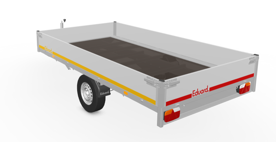 Eduard Geremde Eduard Plateauwagen - 330x180 cm - 1350 kg bruto laadvermogen - 72 cm laadvloerhoogte - 30 cm borden