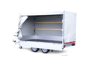 Eduard Geremde Eduard plateauwagen - 330x180 cm - 1350 kg bruto laadvermogen - 63 cm laadvloerhoogte - 40 cm borden - inclusief oprijplaten