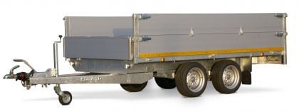 Eduard Geremde Eduard plateauwagen - 330x180 cm - 1350 kg bruto laadvermogen - 63 cm laadvloerhoogte - 40 cm borden - inclusief oprijplaten