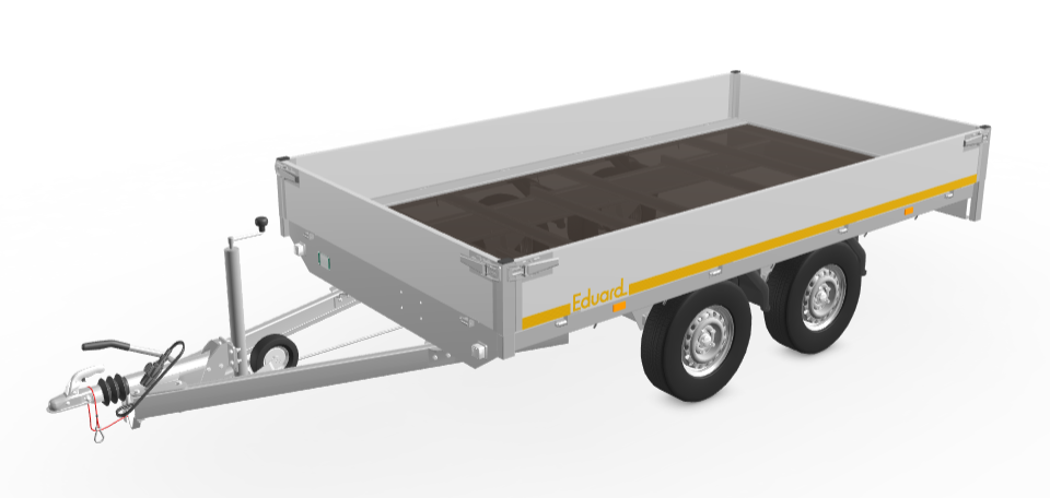 Eduard Geremde Eduard plateauwagen - 330x180 cm - 2000 kg bruto laadvermogen - 72 cm laadvloerhoogte - 30 cm borden