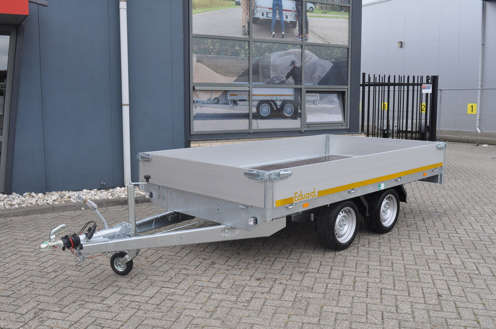 Eduard Geremde Eduard plateauwagen - 330x180 cm - 2700 kg bruto laadvermogen - 63 cm laadvloerhoogte - 30 cm borden