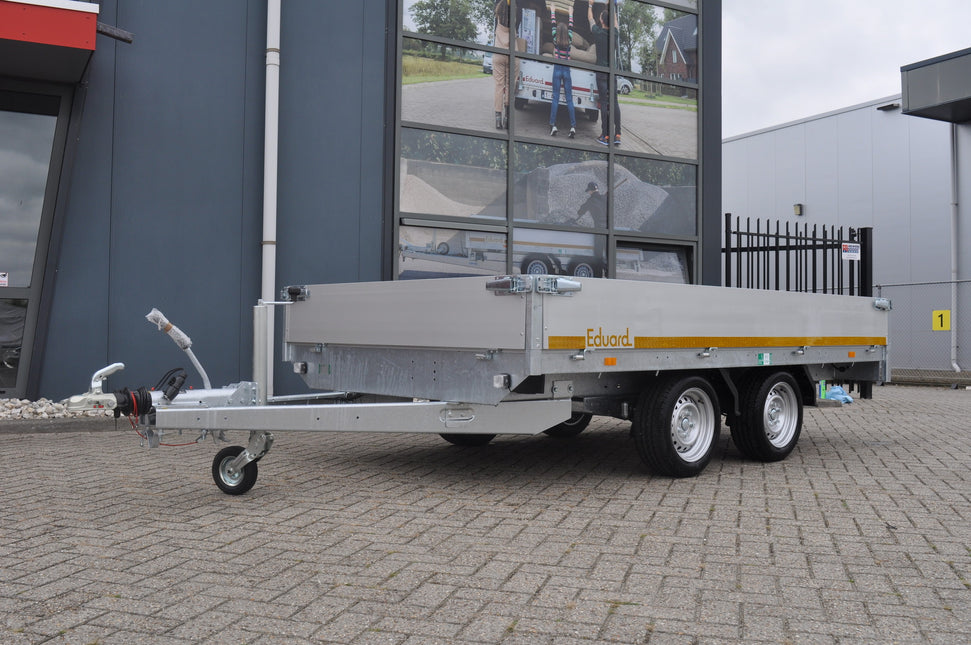 Eduard Geremde Eduard plateauwagen - 330x180 cm - 2700 kg bruto laadvermogen - 63 cm laadvloerhoogte - 30 cm borden