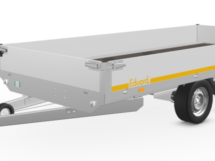 Eduard Geremde Eduard plateauwagen - 406x180 cm - 3000 kg bruto laadvermogen - 63 cm laadvloerhoogte - 30 cm borden - inclusief oprijplaten