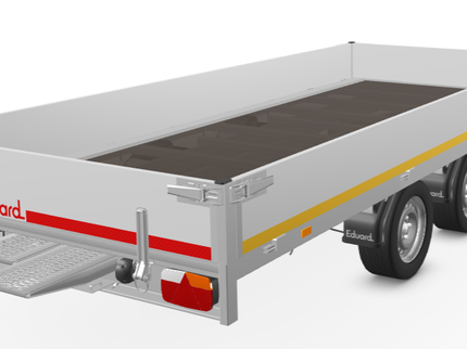 Eduard Geremde Eduard plateauwagen - 406x180 cm - 3000 kg bruto laadvermogen - 63 cm laadvloerhoogte - 30 cm borden - inclusief oprijplaten