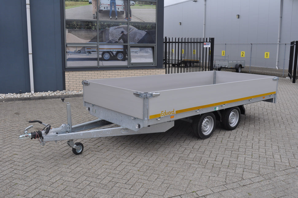 Eduard Geremde Eduard plateauwagen - 406x200 cm - 2700 kg bruto laadvermogen - 63 cm laadvloerhoogte - 40 cm borden