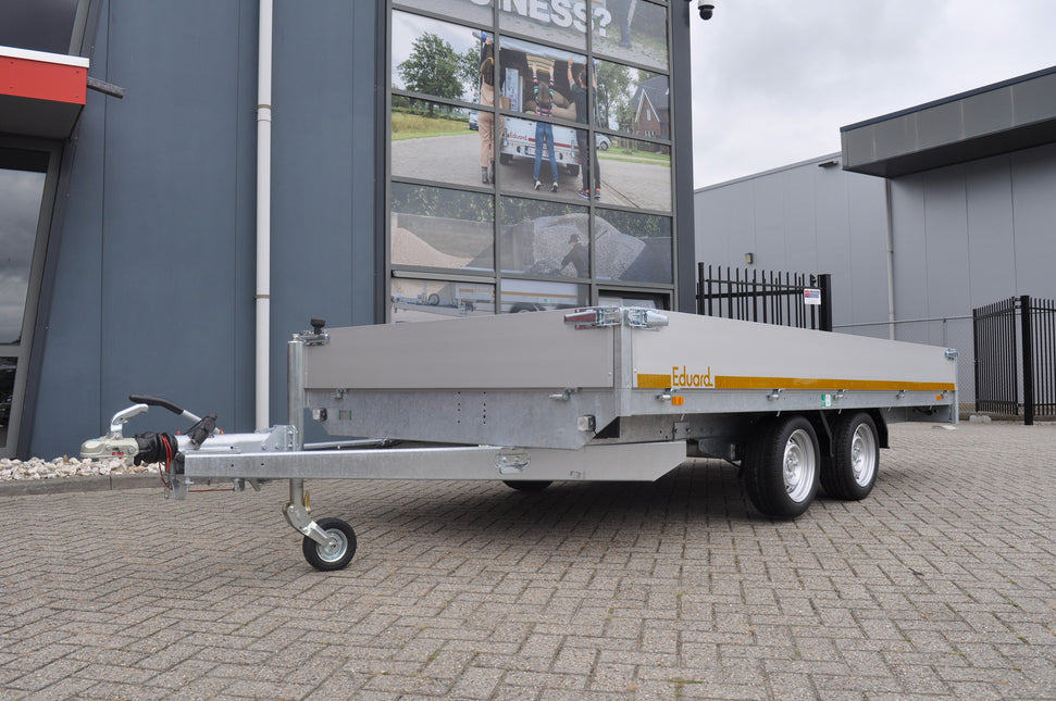 Eduard Geremde Eduard plateauwagen - 406x200 cm - 2700 kg bruto laadvermogen - 63 cm laadvloerhoogte - 30 cm borden