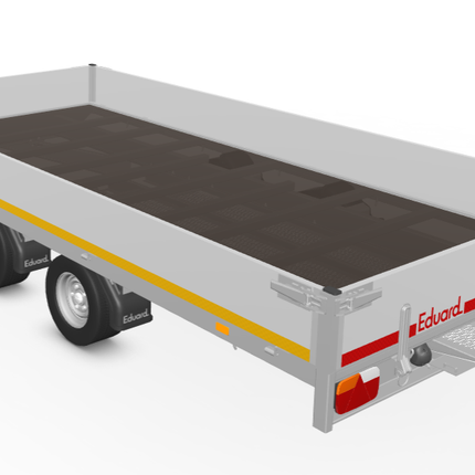 Eduard Geremde Eduard plateauwagen - 406x200 cm - 3000 kg bruto laadvermogen - 56 cm laadvloerhoogte - 30 cm borden - inclusief oprijplaten