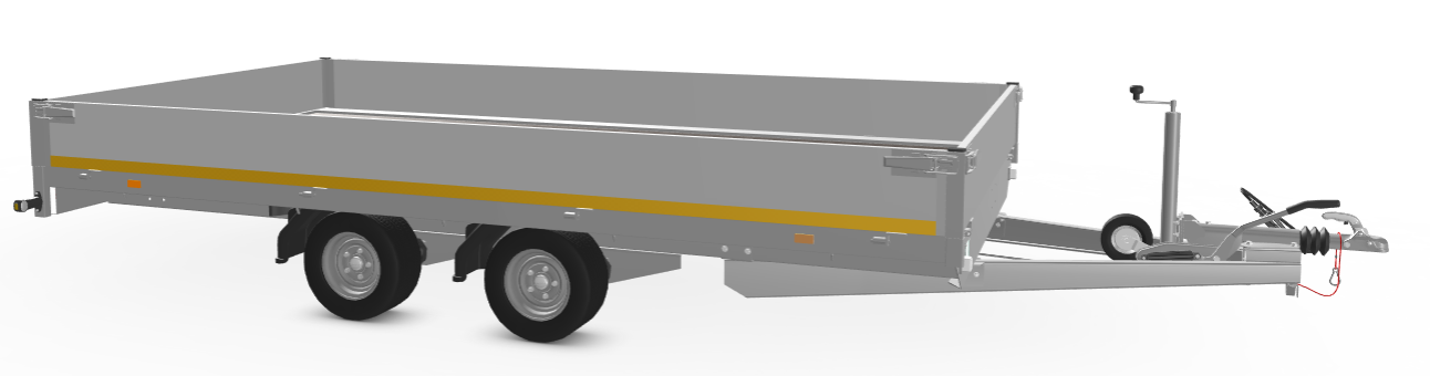 Eduard Geremde Eduard plateauwagen 406x220 cm - 3000 kg bruto laadvermogen -  56 cm laadvloerhoogte - 30 cm borden