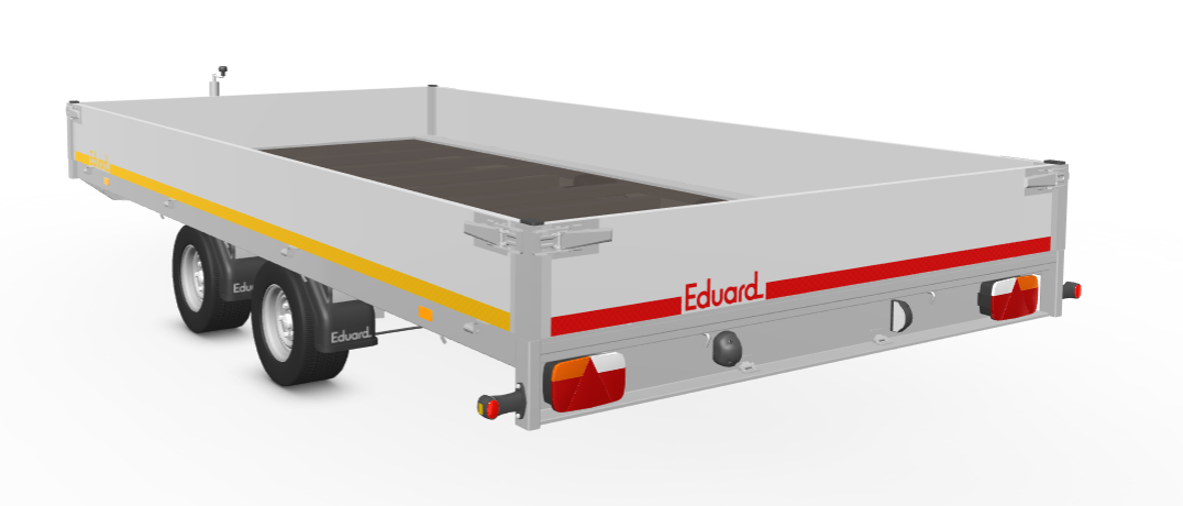 Eduard Geremde Eduard plateauwagen 406x220 cm - 3000 kg bruto laadvermogen -  56 cm laadvloerhoogte - 30 cm borden