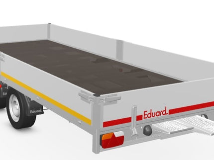 Eduard Geremde Eduard plateauwagen - 456x200 cm - 3500 kg bruto laadvermogen - 63 cm laadvloerhoogte - 30 cm borden - inclusief oprijplaten