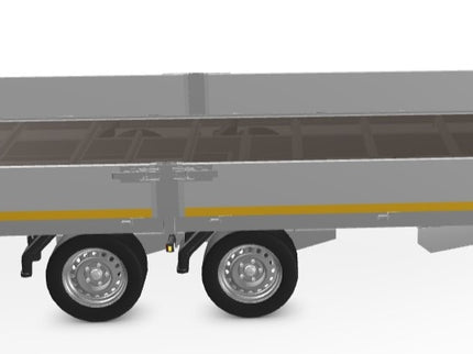 Eduard Geremde Eduard plateauwagen - 456x200 cm - 3500 kg bruto laadvermogen - 63 cm laadvloerhoogte - 30 cm borden - inclusief oprijplaten