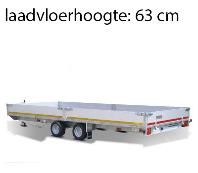 Eduard Geremde Eduard plateauwagen - 506x220 cm - 3500 kg bruto laadvermogen - 63 cm laadvloerhoogte - 30 cm borden