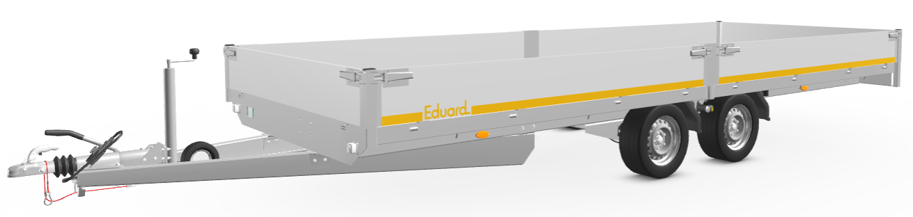 Eduard Geremde Eduard plateauwagen - 556x200 cm - 3500 kg bruto laadvermogen - 63 cm laadvloerhoogte - 30 cm borden