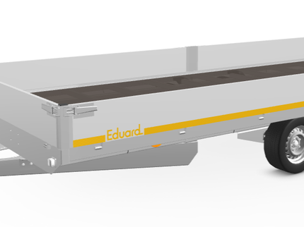 Eduard Geremde Eduard plateauwagen - 556x220 cm - 3000 kg bruto laadvermogen - 63 cm laadvloerhoogte - inclusief oprijplaten - 30 cm borden
